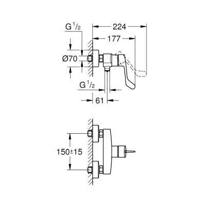 Grohe Eurosmart Tek Kumandalı Duş Bataryası - 25244003 - GROHE (1)