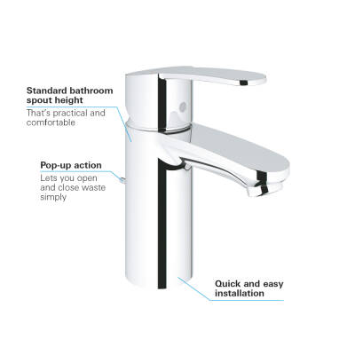 Grohe Eurostyle Cosmopolitan Tek Kumandalı Lavabo Bataryası S-Boyut - 33552002 - GROHE (2)