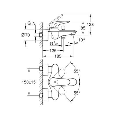 Grohe Eurostyle Tek Kumandalı Banyo Bataryası - 23726003 - GROHE (1)