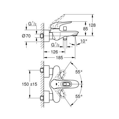 Grohe Eurostyle Tek Kumandalı Banyo Bataryası - 33591Ls3 - GROHE (1)