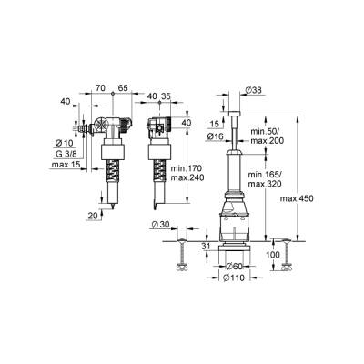 Grohe Gömme Rezervuar Doldurma Ve Boşaltma Grubu - 37078Pı0 - GROHE (1)