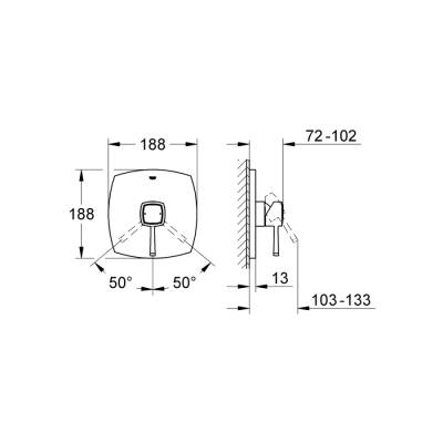 Grohe Grandera Ankastre Duş Bataryası - 19932Ig0 - GROHE (1)