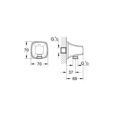 Grohe Grandera Askılı Duş Çıkış Dirseği - 27970Da0 - GROHE (1)
