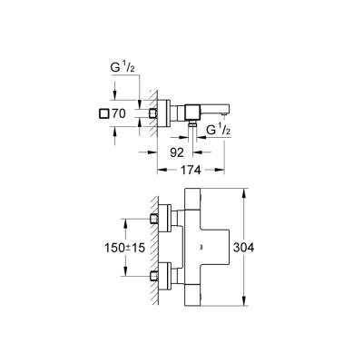 Grohe Grohtherm Cube Termostatik Banyo Bataryası - 34497000 - GROHE (1)