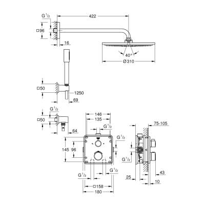 Grohe Grohtherm Rainshower Cosmopolitan 310 Duş Seti - 34730000 - GROHE (1)