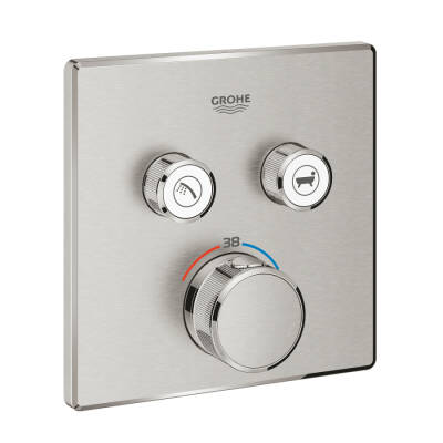 Grohe Grohtherm Smartcontrol Çift Valfli Akış Kontrollü, Ankastre Termostatik Duş Bataryası - 29124Dc0 - GROHE