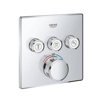 Grohe Grohtherm Smartcontrol Üç Valfli Akış Kontrollü, Ankastre Termostatik Duş Bataryası - 29126000 - GROHE
