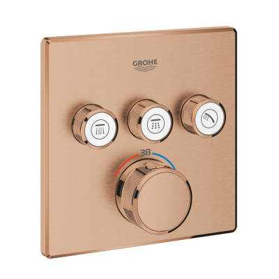 Grohe Grohtherm Smartcontrol Üç Valfli Akış Kontrollü, Ankastre Termostatik Duş Bataryası - 29126Dl0 - GROHE
