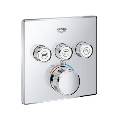 Grohe Grohtherm Smartcontrol Üç Valfli Akış Kontrollü, Ankastre Termostatik Duş Bataryası - 29142000 - GROHE