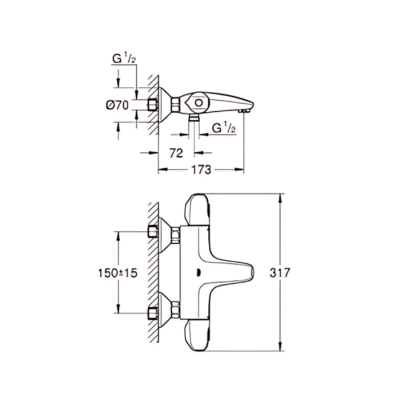 Grohe Grohtherm Termostatik Banyo Bataryası (348162433) - GROHE (2)