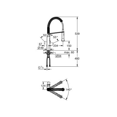 Grohe K7 Tek Kumandalı Eviye Bataryası - 31379Dc0 - GROHE (1)