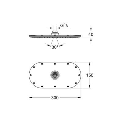 Grohe Rainshower Veris 300 Tepe Duşu 1 Akışlı - 27470000 - GROHE (1)