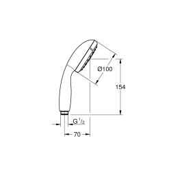 Grohe Tempesta 100 El Duşu 1 Akışlı - 27923001 - 2