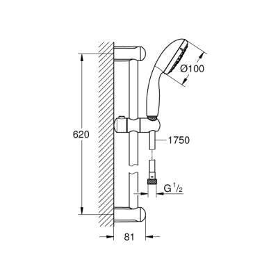 Grohe Tempesta 100 Sürgülü Duş Seti 3 Akışlı - 27644001 - GROHE (1)