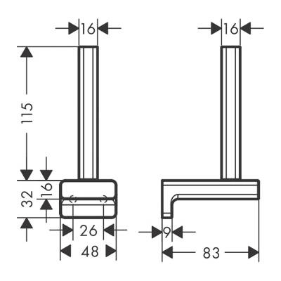HansGrohe Addstoris Yedek Tuvalet Kağıtlığı - 41756340 - HANSGROHE (1)