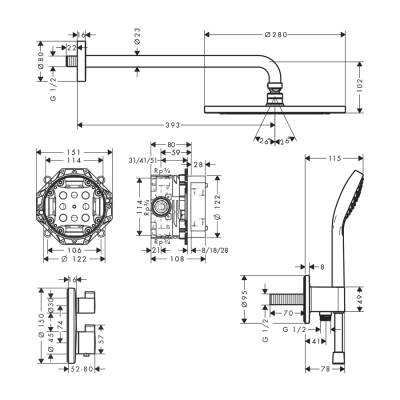 HansGrohe Croma Duş Sistemi 280 1Jet Ecostat S - 27954000 - HANSGROHE (1)
