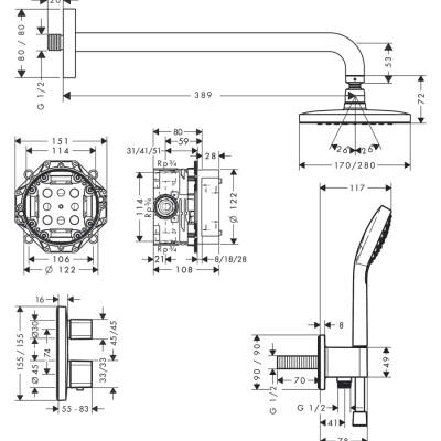 HansGrohe Croma E Duş Sistemi 280 1Jet Ecostat E İle - 27953000 - HANSGROHE (1)