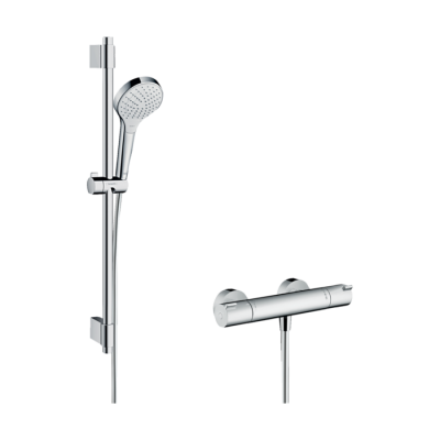 HansGrohe Croma Select S Aplike Duş Sistemi Vario, Ecostat 1001 Cl Termostat Ve 72 Cm Duş Barı İle - 27833400 - HANSGROHE