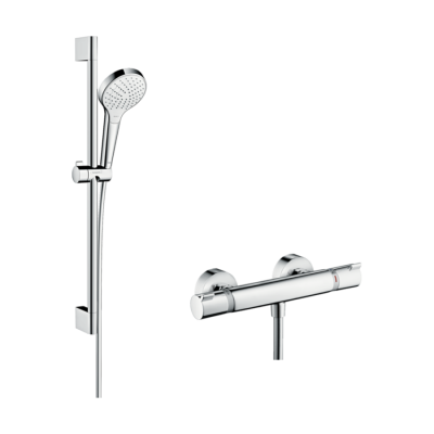 HansGrohe Croma Select S Aplike Duş Sistemi Vario, Ecostat Comfort Termostat Ve 65 Cm Duş Barı İle - 27013400 - HANSGROHE