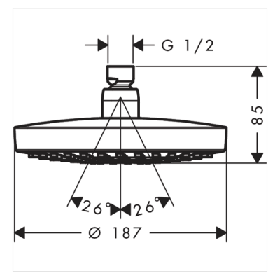 HansGrohe Croma Select S Tepe Duşu 180 2 Jet - 26522000 - HANSGROHE (1)