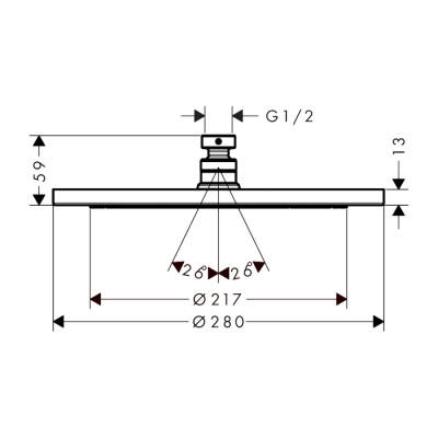 HansGrohe Croma Tepe Duşu 280 1 Jet, Ecosmart, 9 Lt/Dk - 26221700 - HANSGROHE (1)