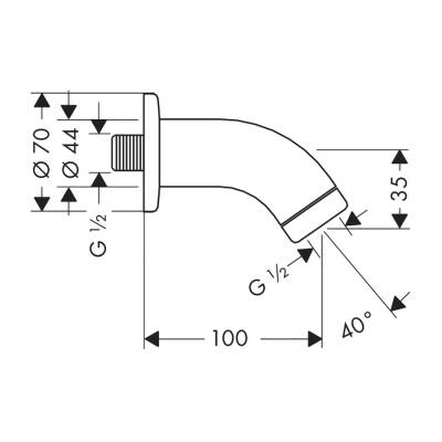 HansGrohe Duş Dirseği 10 Cm - 27438000 - HANSGROHE (1)