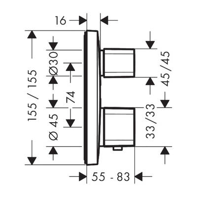 HansGrohe Ecostat E Termostat Ankastre Montaj, 1 Çıkış İçin - 15707000 - HANSGROHE (1)