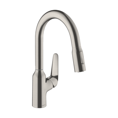 HansGrohe Focus M42 Tek Kollu Eviye Bataryası 180, Çekilebilir El Duşu, 2Jet - 71801800 - HANSGROHE