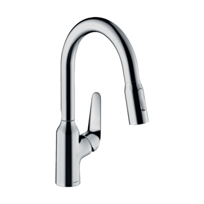 HansGrohe Focus M42 Tek Kollu Eviye Bataryası 180, Çekilebilir El Duşu, 2Jet, Sbox - 71821000 - HANSGROHE