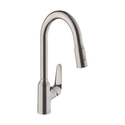 HansGrohe Focus M42 Tek Kollu Eviye Bataryası 220, Çekilebilir El Duşu, 2Jet - 71800800 - HANSGROHE