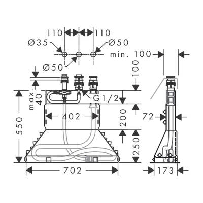 HansGrohe İç Set 3 Delikli Tek Kollu Küvet Kenarı Banyo Bataryası İçin - 13437180 - HANSGROHE (1)