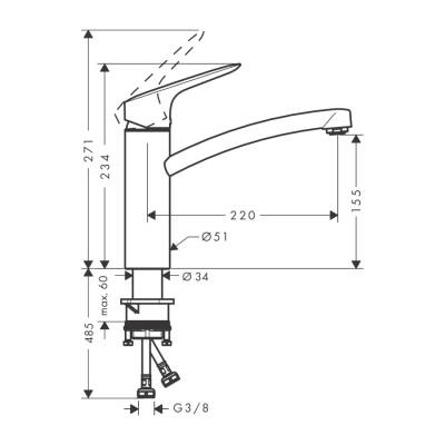 HansGrohe Logis M31 Tek Kollu Eviye Bataryası 160, 1Jet - 71832000 - HANSGROHE (1)