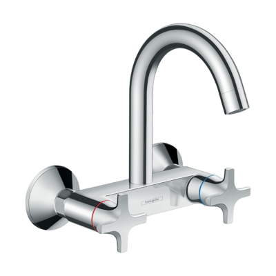 HansGrohe Logis M32 2 - Volanlı Eviye Bataryası Eco, Duvardan Uzun Gaga, 1Jet - 71284000 - HANSGROHE