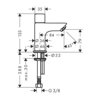 HansGrohe Logis Tek Akım Musluk 70 Kumandasız, Soğuk Su İçin - 71120000 - HANSGROHE (1)