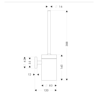 HansGrohe Logis Tuvalet Fırçası Duvara Monte - 40522000 - HANSGROHE (1)