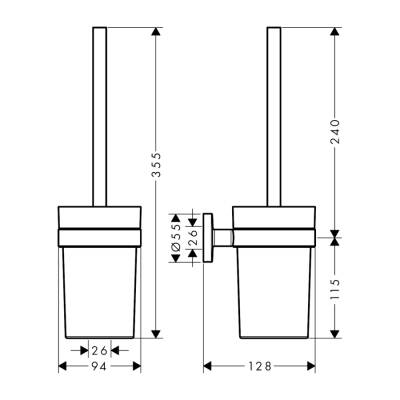 HansGrohe Logis Universal Tuvalet Fırçası Duvara Monte - 41722000 - HANSGROHE (1)