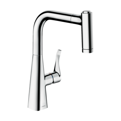 HansGrohe Metris M71 Tek Kollu Eviye Bataryası 220, Çekilebilir El Duşu, 2Jet - 14834000 - HANSGROHE