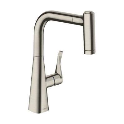 HansGrohe Metris M71 Tek Kollu Eviye Bataryası 220, Çekilebilir El Duşu, 2Jet, Sbox - 73800800 - HANSGROHE