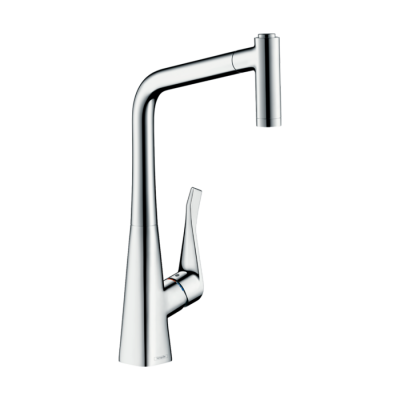 HansGrohe Metris M71 Tek Kollu Eviye Bataryası 320, Çekilebilir El Duşu, 2Jet, Sbox - 73801000 - HANSGROHE