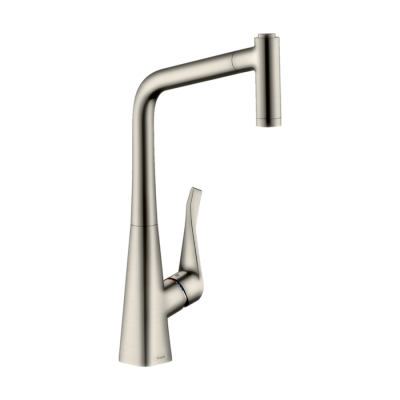 HansGrohe Metris M71 Tek Kollu Eviye Bataryası 320, Çekilebilir El Duşu, 2Jet, Sbox - 73801800 - HANSGROHE
