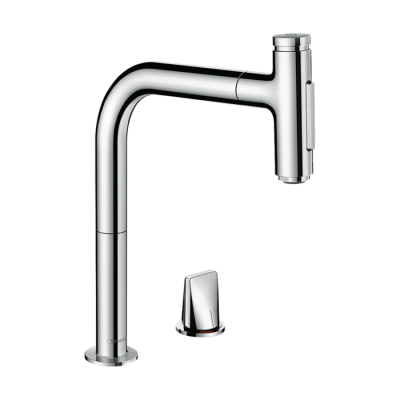 HansGrohe Metris Select M71 2 - Delikli Tek Kollu Eviye Bataryası 200, Çekilebilir El Duşu, 2Jet, Sbox - 73818000 - HANSGROHE