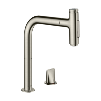 HansGrohe Metris Select M71 2 - Delikli Tek Kollu Eviye Bataryası 200, Çekilebilir El Duşu, 2Jet, Sbox - 73818800 - HANSGROHE