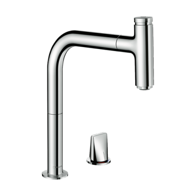HansGrohe Metris Select M71 2 - Delikli Tek Kollu Eviye Bataryası 200, Çekilebilir Gaga, 1Jet, Sbox - 73804000 - HANSGROHE