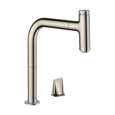HansGrohe Metris Select M71 2 - Delikli Tek Kollu Eviye Bataryası 200, Çekilebilir Gaga, 1Jet, Sbox - 73804800 - HANSGROHE