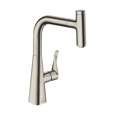 HansGrohe Metris Select M71 Tek Kollu Eviye Bataryası 240, Çekilebilir Gaga, 1Jet - 14857800 - HANSGROHE