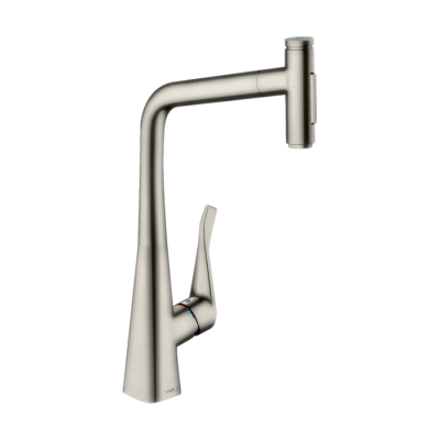 HansGrohe Metris Select M71 Tek Kollu Eviye Bataryası 320, Çekilebilir El Duşu, 2Jet, Sbox - 73816800 - HANSGROHE