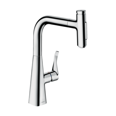 HansGrohe Metris Select M71 Tek Kollu Eviye Bataryası Çekilebilir El Duşu İle - 73822000 - HANSGROHE