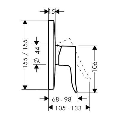 HansGrohe Metris Tek Kollu Duş Bataryası Ankastre Montaj - 31456000 - HANSGROHE (1)