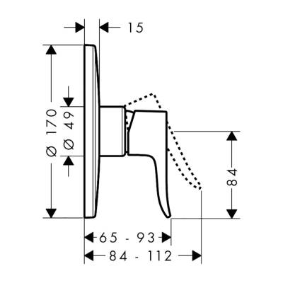 HansGrohe Metris Tek Kollu Duş Bataryası Yüksek Debi, Ankastre Montaj - 31652000 - HANSGROHE (1)