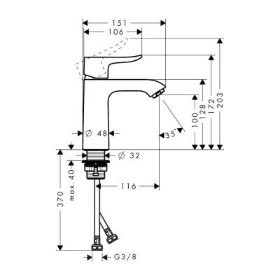 HansGrohe Metris Tek Kollu Lavabo Bataryası 110 Düşük Debi, Kumandasız - 31204000 - HANSGROHE (1)